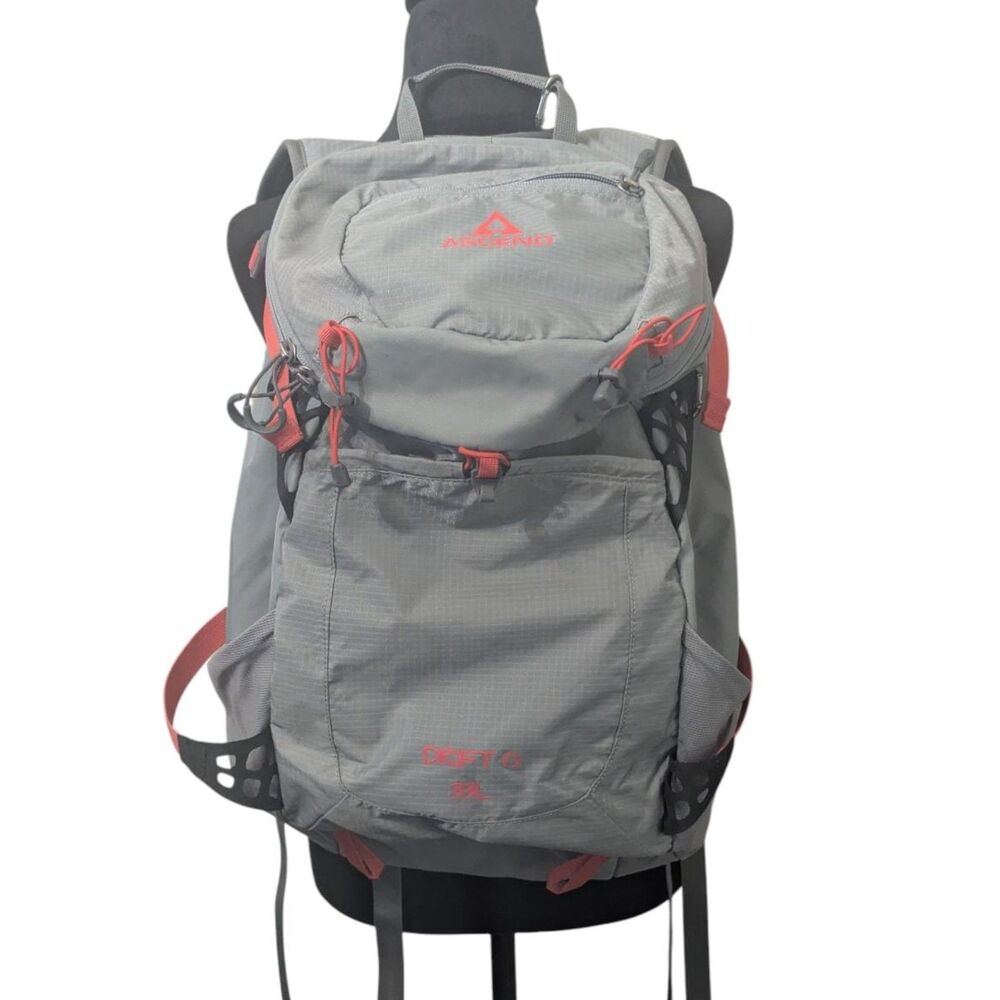 Ascend "Drift 33L" Hiking Backpack with Hydration Pack, Gray & Coral